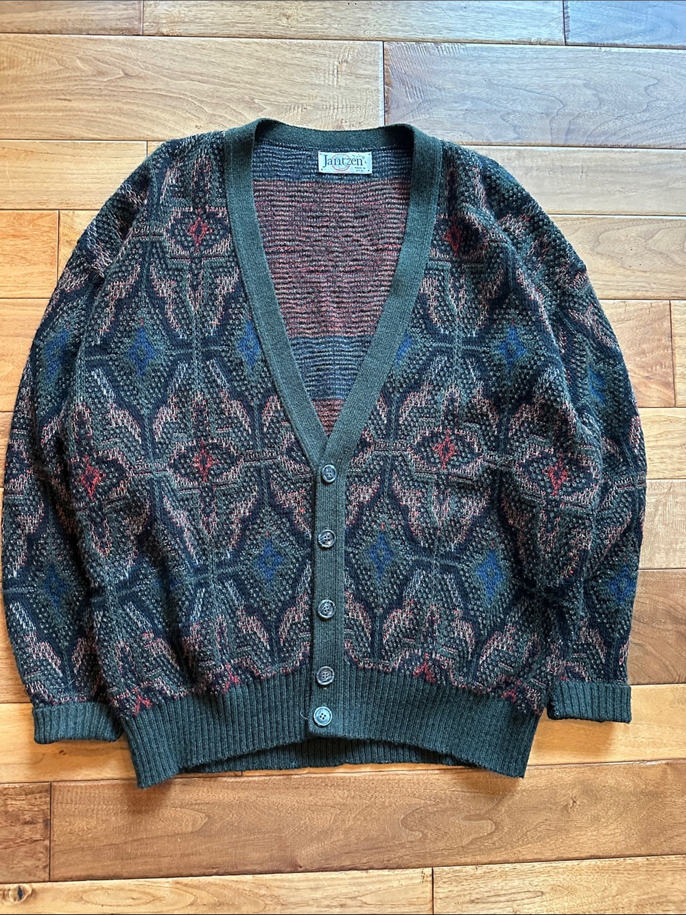 Vtg 90s Jantzen Kurt Cobain grunge sweater. Abstract design.